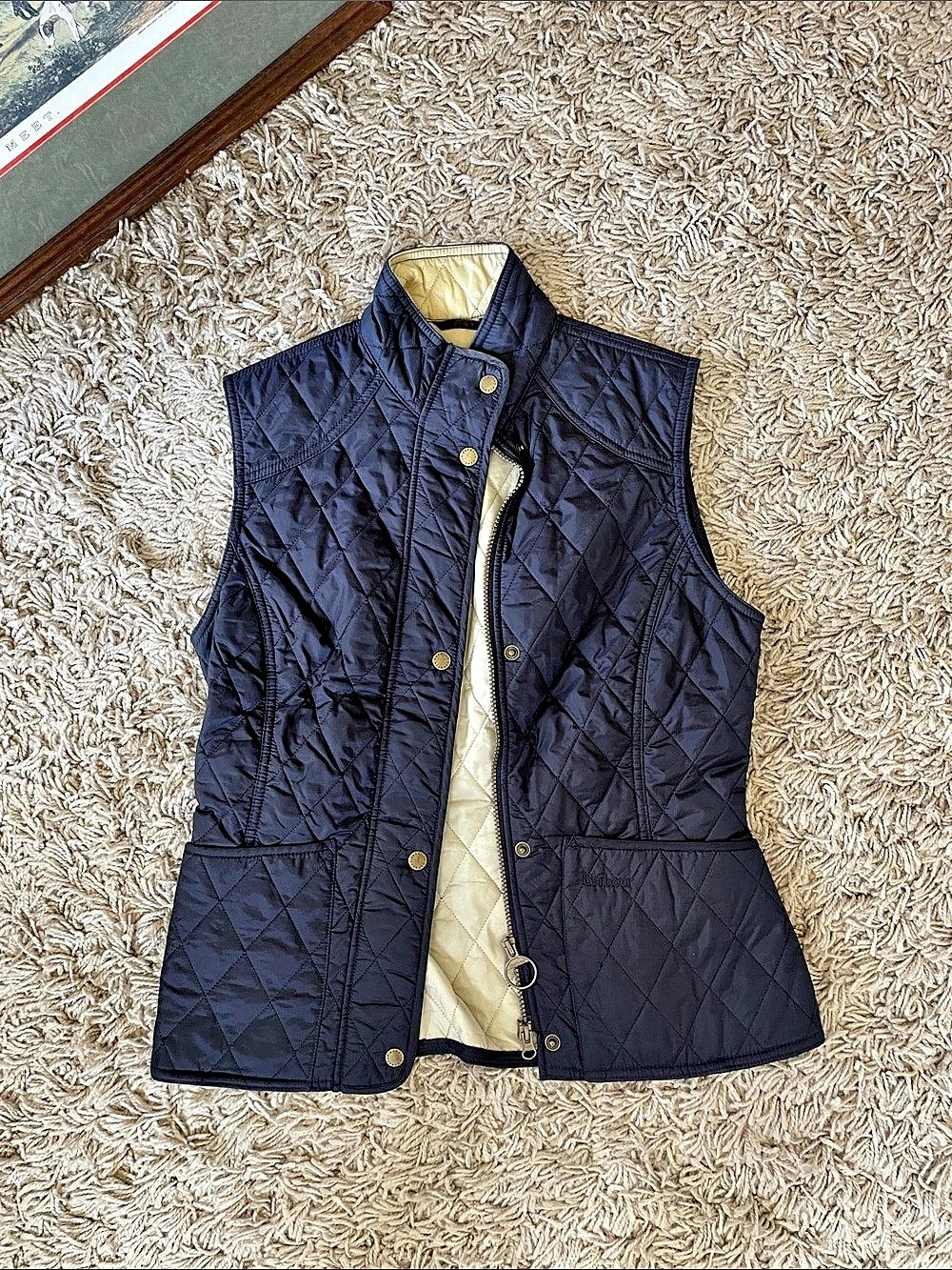 Barbour Cavalry Gilet Quilted Vest in Blue